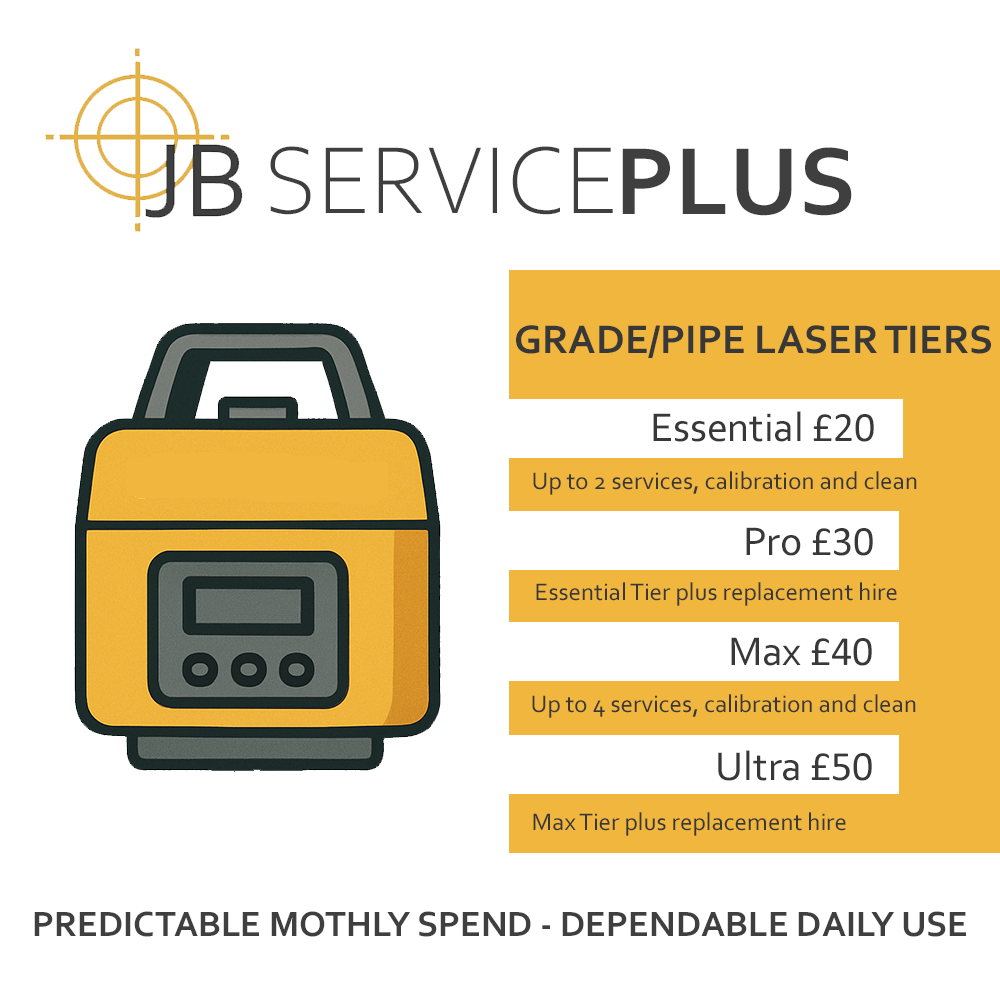 JB ServicePlus Grade and Pipe Laser Tiers